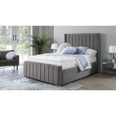 Araz Velvet Grey 3ft Ottoman Bed